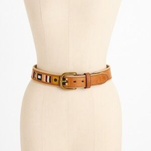 Zep-Pro Nautical Flag Belt – Size 34 – Leather & Canvas – Made in USA‎